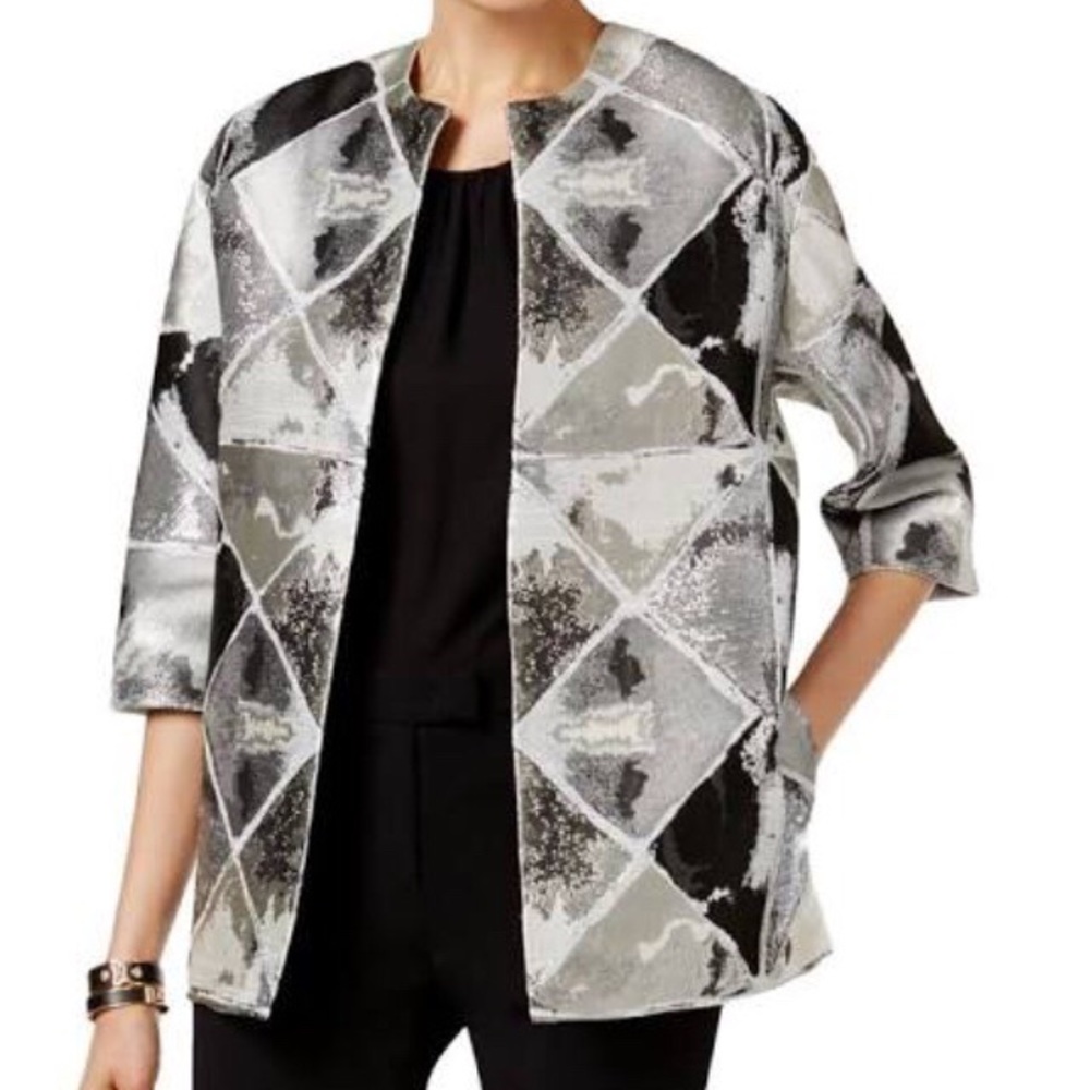 Anne Klein black and silver shimmery jacket